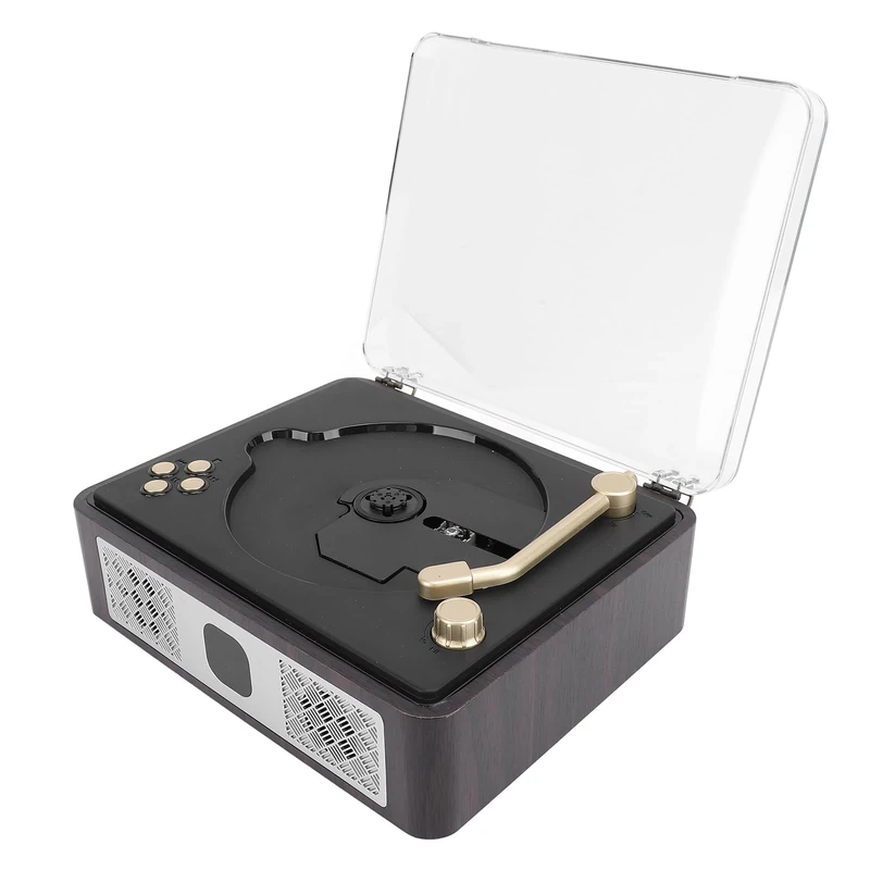 Retro Bluetooth CD Player with Dual HiFi Speakers, Rechargeable 8Hr Battery, SPDIF USB AUX 3.5mm Audio Jack, Portable Wooden Design for Home & Travel - Supports MP3/WMA/WAV