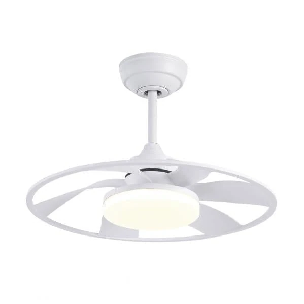 DC Celsius Fan 26W White, 6 Blades and 55 cm Diameter. Offers 2950 lumens, Adjustable Color (3000K-6500K), 6 speeds, Remote Control, Memory Function and Timer. - Image 1