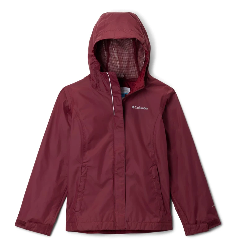 Columbia Youth Girls Arcadia 2 Jacket, Waterproof Rain Jacket, Rich Wine, Small