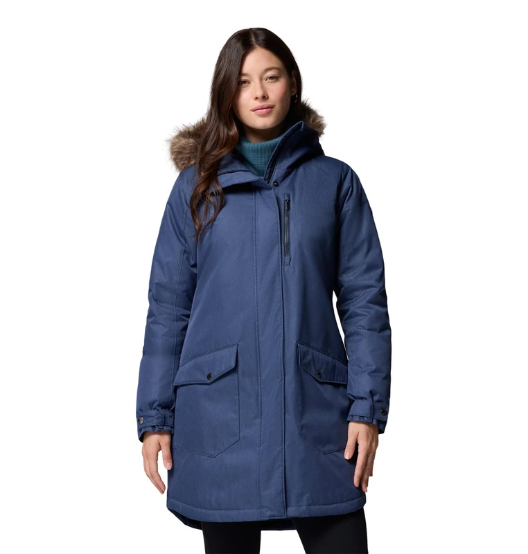 Columbia Women's Suttle Mountain Long Insulated Jacket, Winter Jacket, Collegiate Navy, M