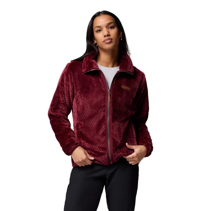Columbia Women's Fire Side 2 Sherpa Full Zip, Full Zip Fleece Jacket, Rich Wine, XL