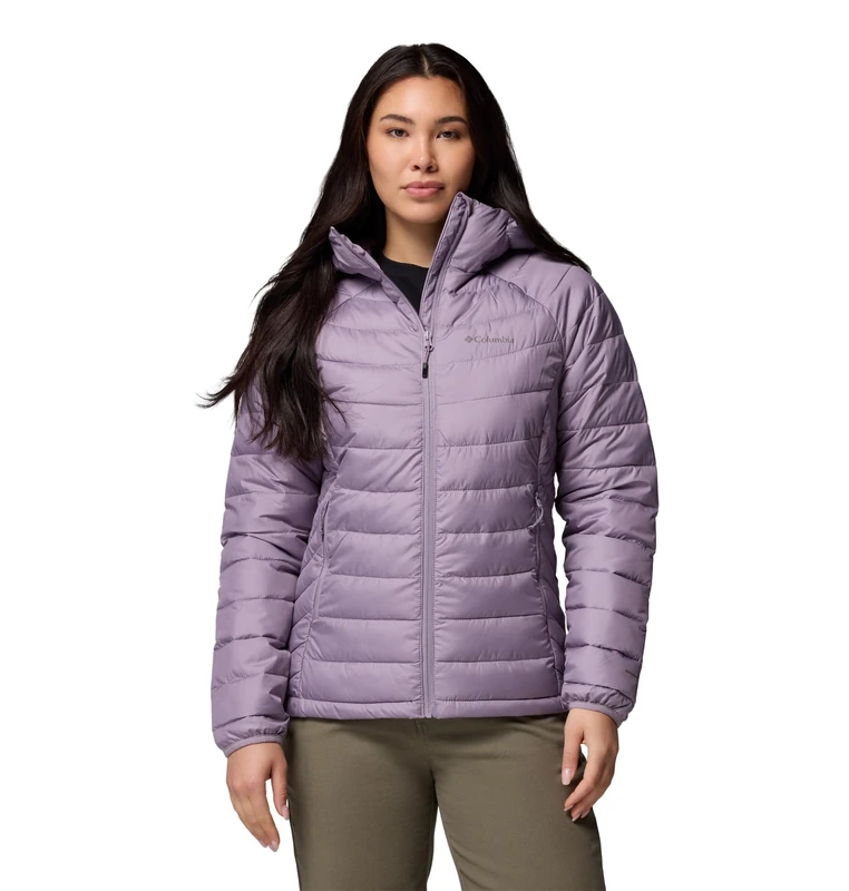 Columbia Women's Powder Lite 2 Hooded Jacket, Hooded Puffer Jacket, Shale Purple, XL