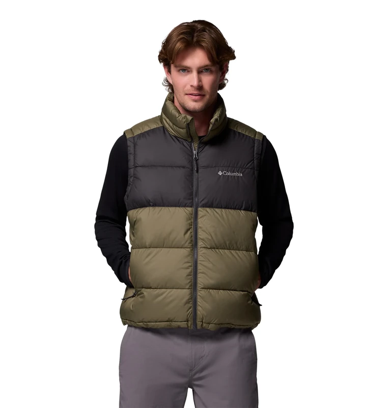 Columbia Men's Pike Lake 2 Vest, Puffer Vest Body Warmer, Stone Green/Shark, L