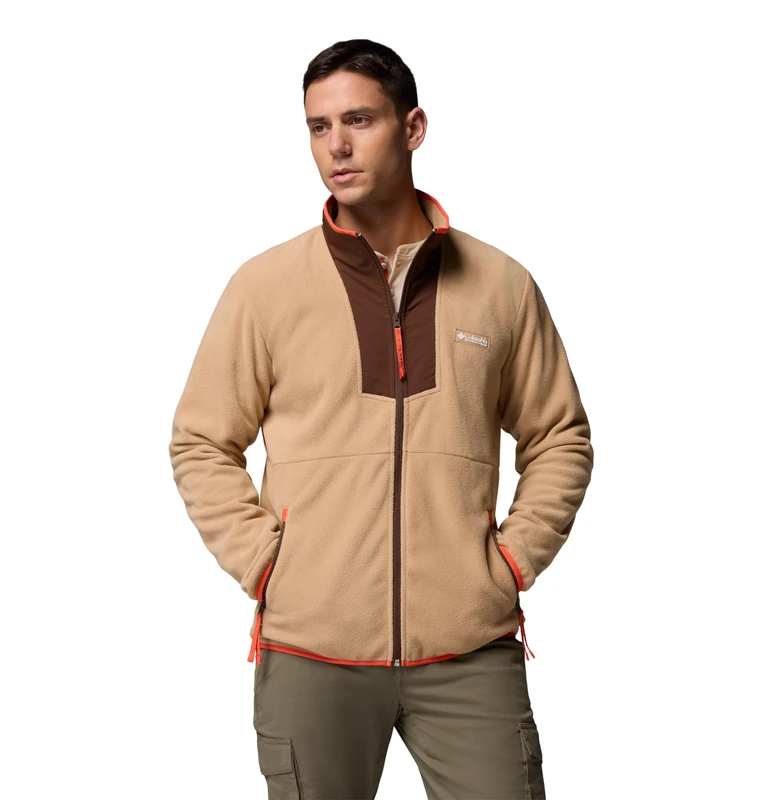 Columbia Men's Sequoia Grove Full Zip Fleece, Full Zip Fleece Jacket, Canoe/Tobacco, Small