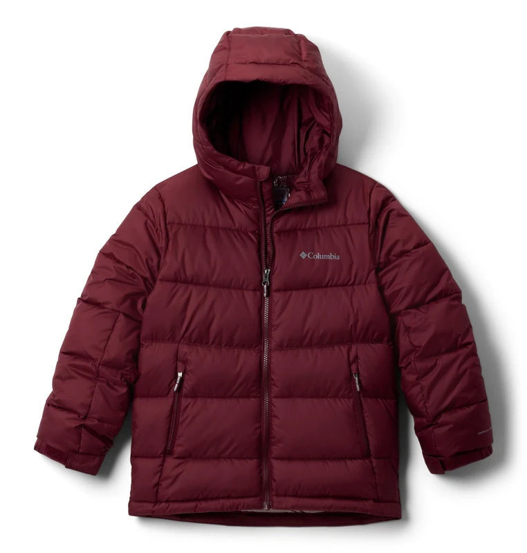 Columbia Youth Pike Lake 2 Hooded Jacket, Hooded Puffer Jacket, Rich Wine, XXS