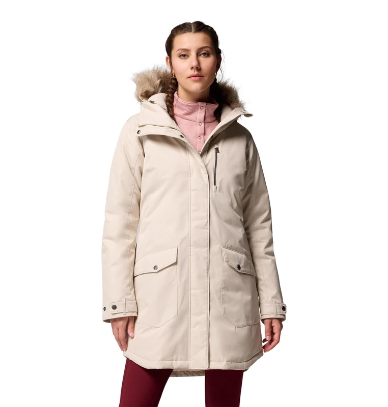 Columbia Women's Suttle Mountain Long Insulated Jacket, Winter Jacket, Dark Stone, L