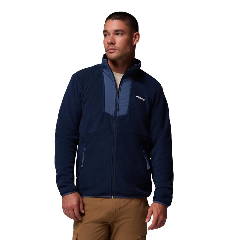 Columbia Men's Sequoia Grove Full Zip Fleece, Full Zip Fleece Jacket, Collegiate Navy/Dark Mtn, X-Large