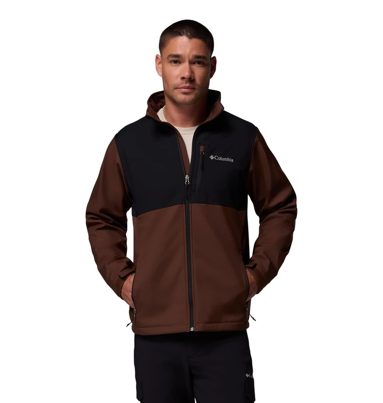 Columbia Men's Ascender Softshell Jacket, Tobacco/Black, XL