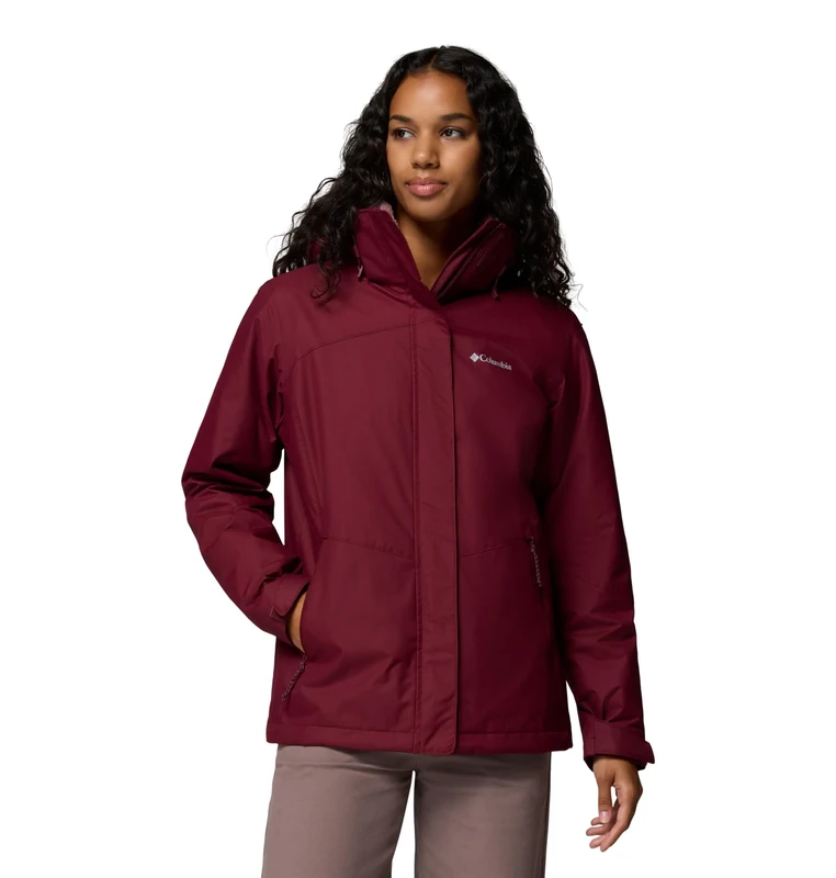 Columbia Women's Bugaboo 3 Fleece Interchange Jacket, 3 In 1 Interchange Winter Coat, Rich Wine, Small