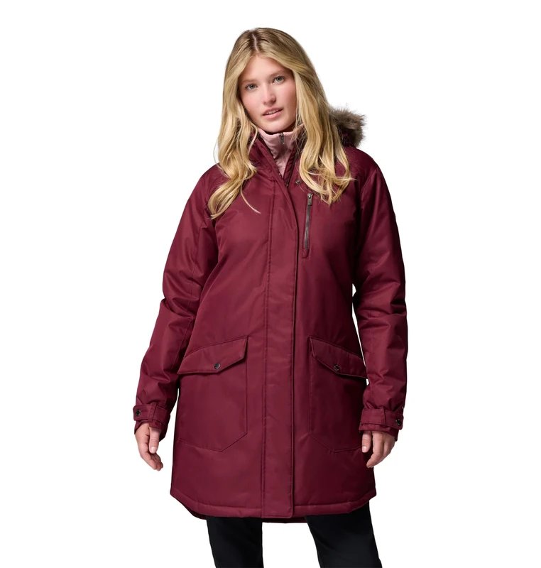 Columbia Women's Suttle Mountain Long Insulated Jacket, Winter Jacket, Rich Wine, XS