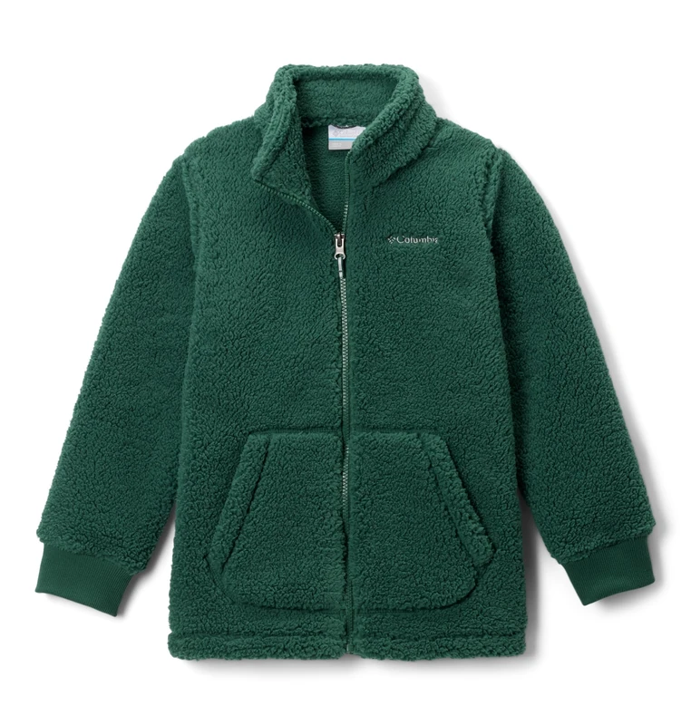 Columbia Youth Boys Rugged Ridge 2 Sherpa Full Zip, Full Zip Sherpa Fleece, Rain Forest, XX-Small