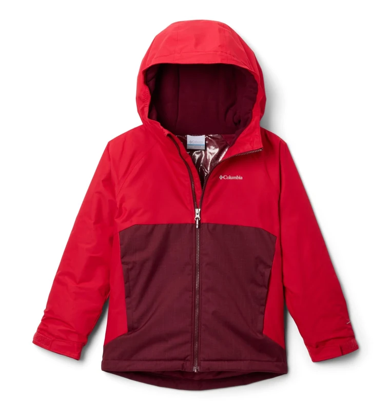 Columbia Youth Boys Alpine Action 3 Jacket, Ski Jacket, Rich Wine Melange/Mountain Red, XXS