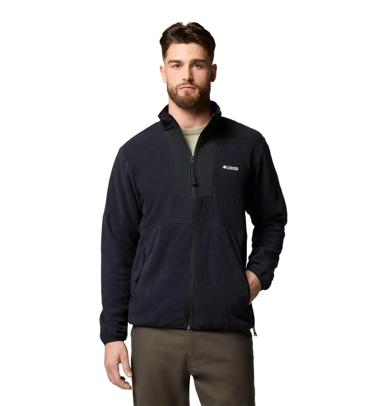 Columbia Men's Sequoia Grove Full Zip Fleece, Full Zip Fleece Jacket, Black, XX-Large