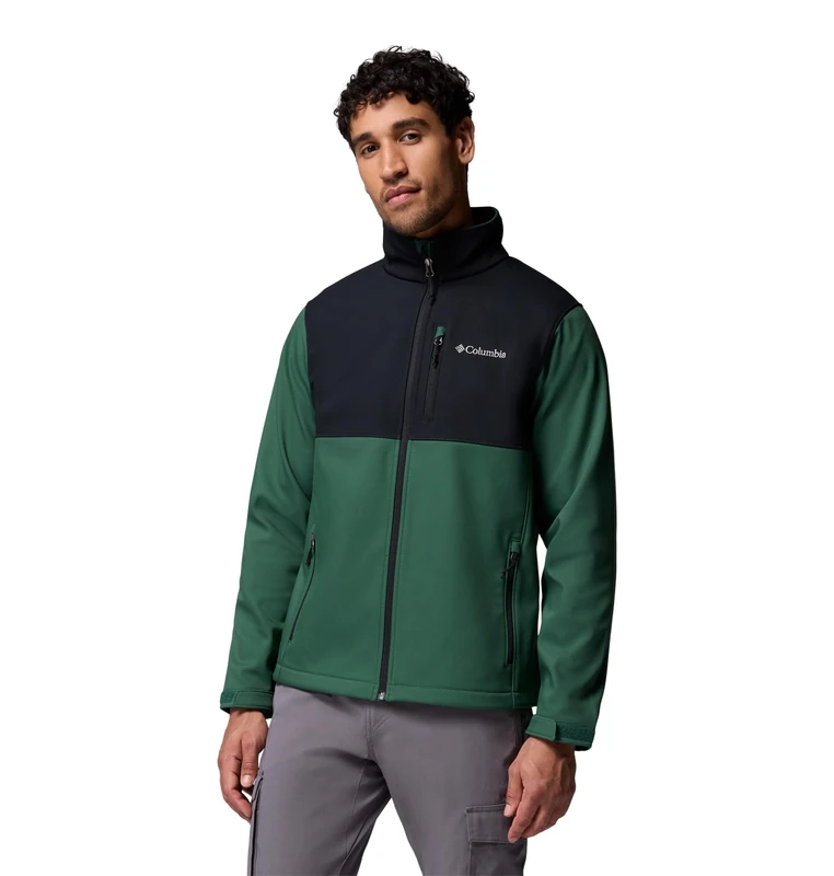 Columbia Men's Ascender Softshell Jacket, Rain Forest/Black, XL