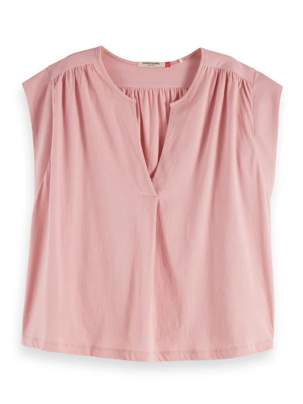 Scotch & Soda Womens Drapey V-Neck T-Shirt, Burnished Lilac U633, L UK - Image 1