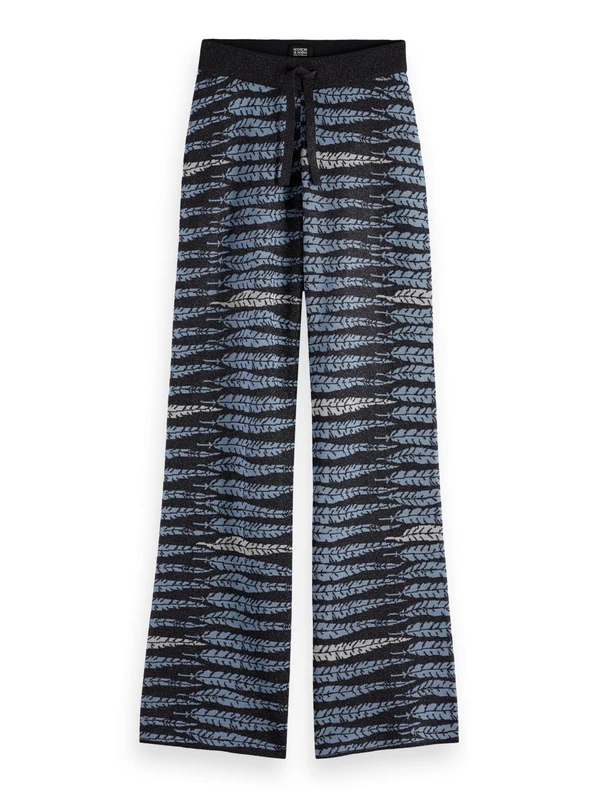Scotch & Soda Womens Lurex Jacquard Trousers Casual Pants, Charcoal A U078, S UK