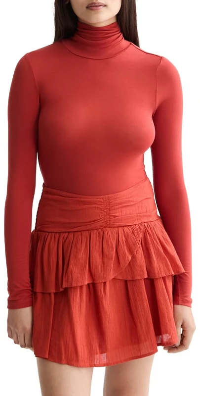 Scotch & Soda Womens Fuzzy Relaxed-fit Cardigan Sweater, Ketchup, XS UK