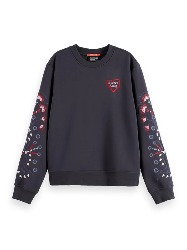 Scotch & Soda Embroidered Regular Fit Sweatshirt