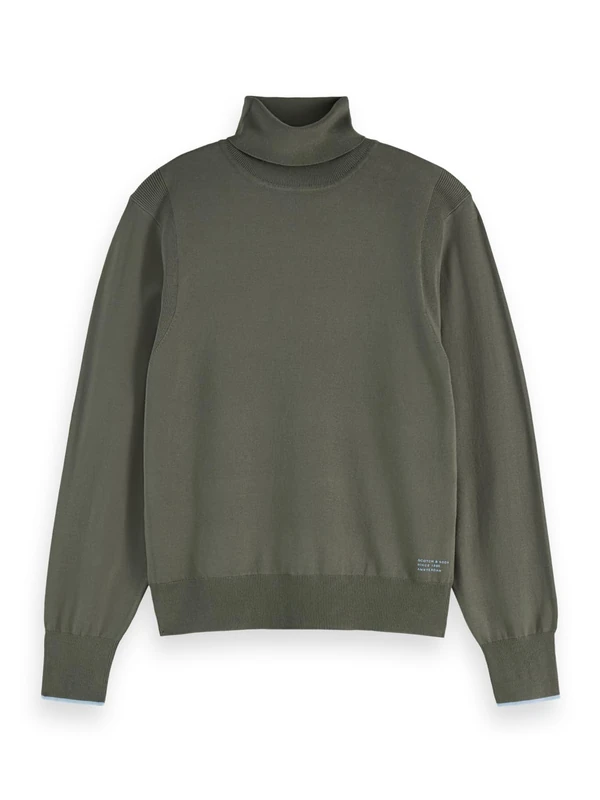 Scotch & Soda Womens Relaxed-fit Roll Neck Pullover Sweater, Thyme, L UK
