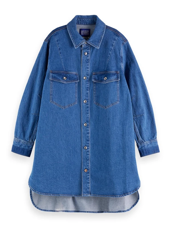 Scotch & Soda Washed Denim Mini Shirtdress — Art from The Heart - Image 1
