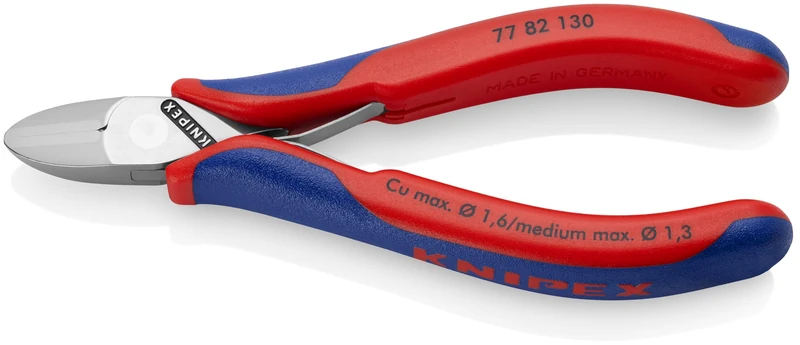 KNIPEX Electronics Diagonal Cutters with Box Joint with Multi-Component Handles 130 mm, 77 82 130