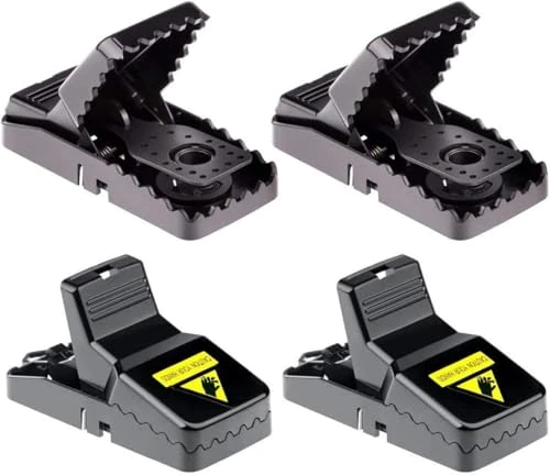 LESNIC 4 Pack Mouse Trap Recyclable, Best Mouse Traps That Work, Mice Traps Snap & Indoor Trap with Detachable Bait Cup, Effective & Safe Better Mouse Catcher, Easy to Use
