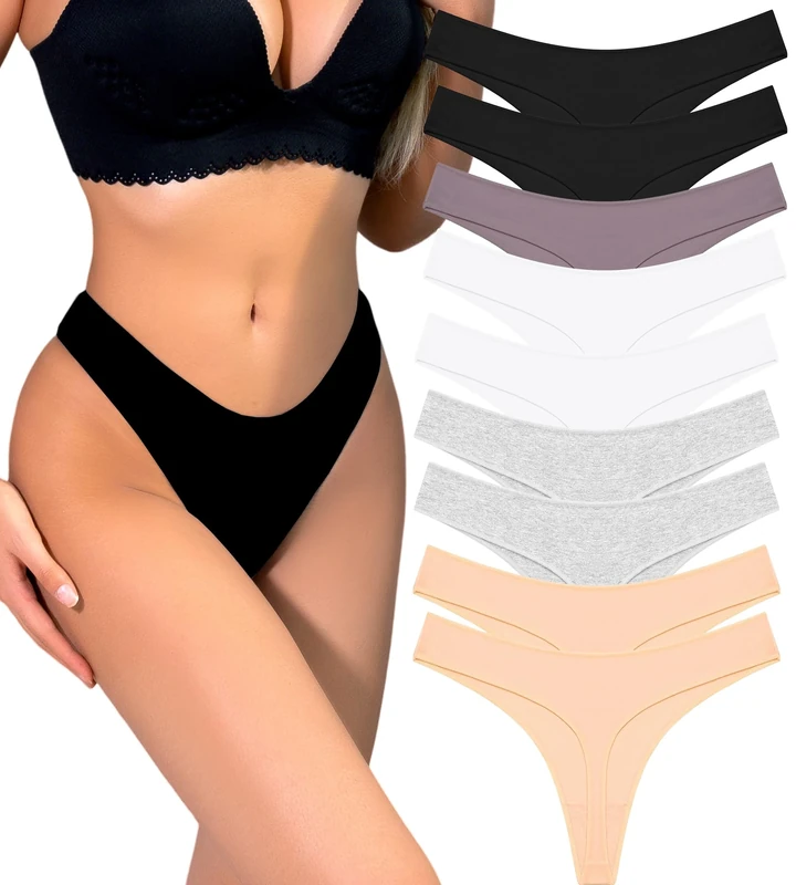 READY TO LOVE Cotton Thongs for Women Sexy Underwear Women Ladies Thongs Women's Knickers Sets Breathable Panties Hipster Multipack 9 Pack