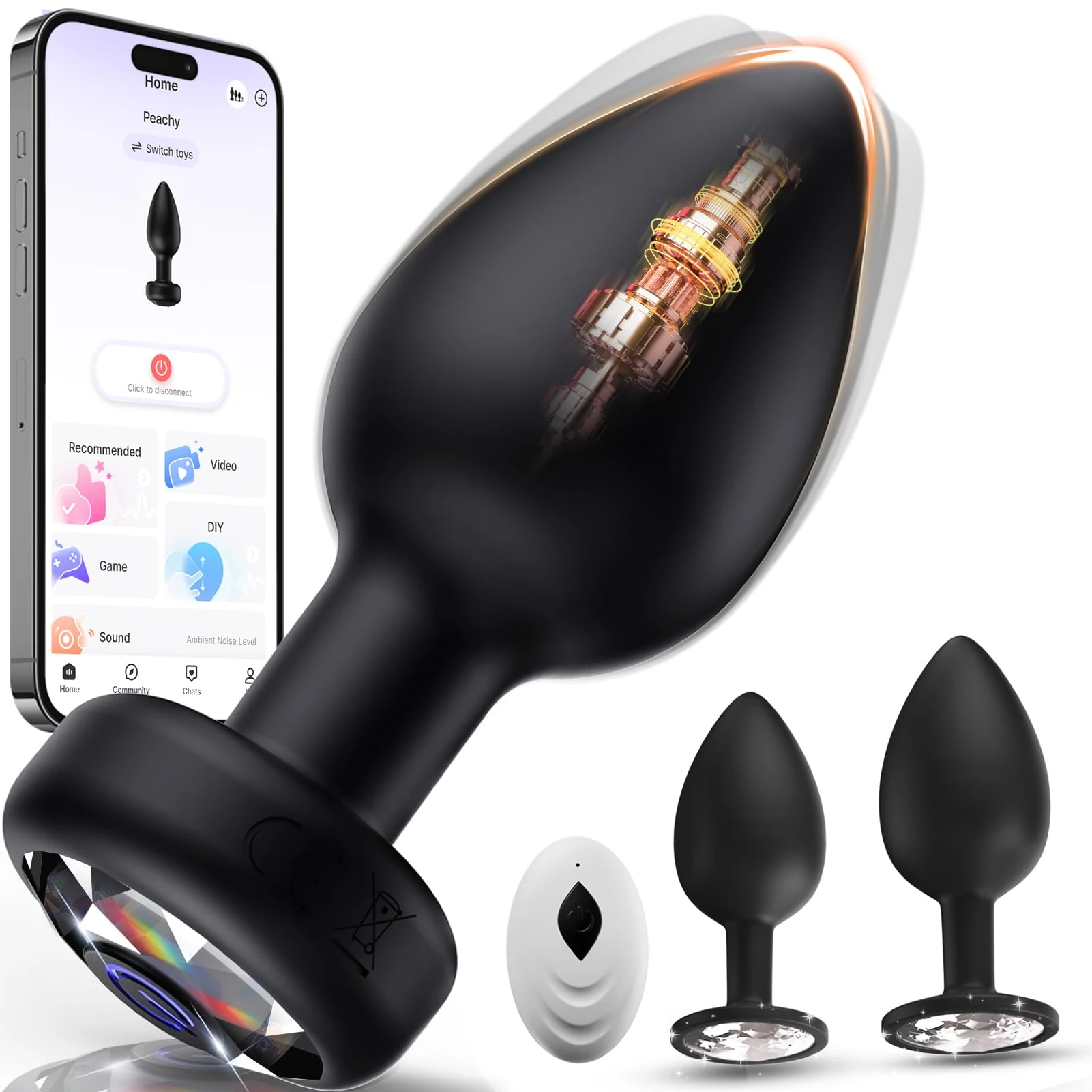 Vibrating Butt Plug Set 3-Size Anal Toys for Beginners, 10-Stage Vibration Anal Plugs Training Kit, Sex Toys Couples for Man Woman Buttplug Silicone Small But Plug Adult Toy Women Men Remote Control