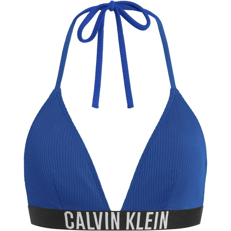 Calvin Klein Women’s Triangle Bikini Top with Removable Padding, Blue (Patch of Blue), XXL