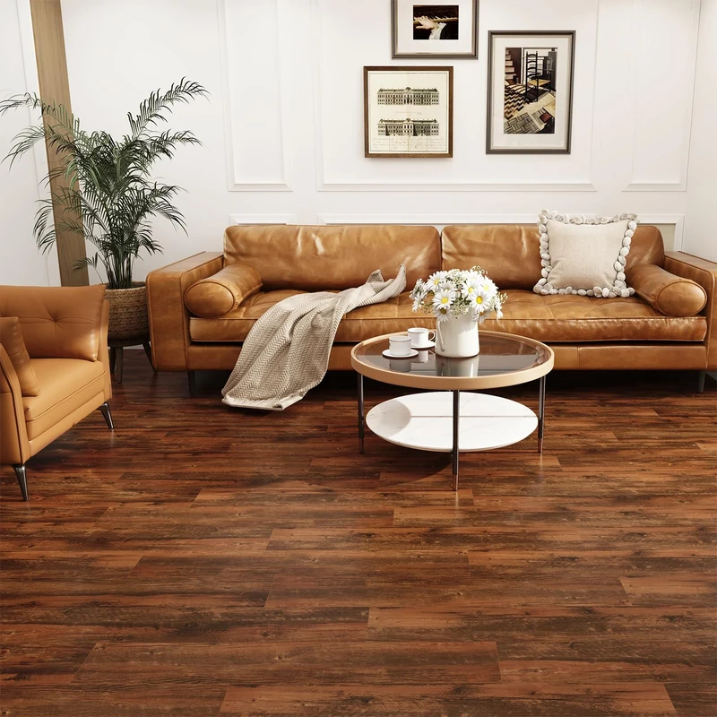 FLOREXP Vinyl Flooring - Lino Flooring,Peel & Stick Floor Tiles Self Adhesive Floor Tiles,2mm 36pcs Waterproof for Kitchen Living Room Floor Plank(5.02m²,Honduras Rosewood)