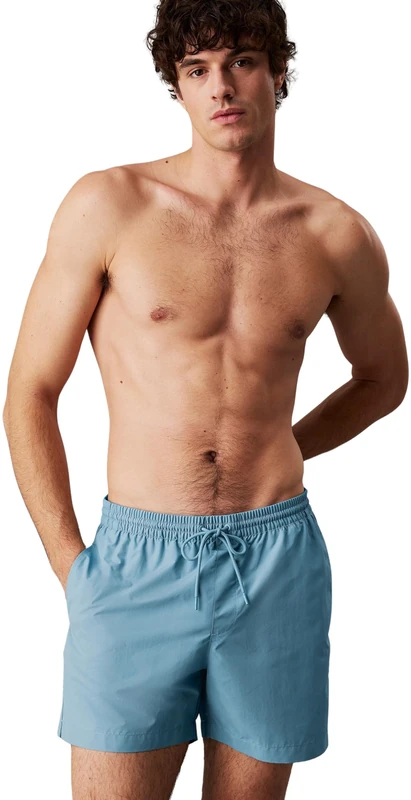 Calvin Klein Men's Medium Drawstring LV00N61109 Boardshorts, Blue (Skim Blue), L