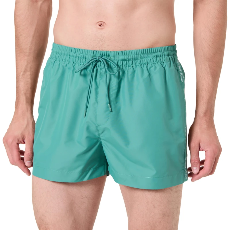 Calvin Klein Men's Short Drawstring LV00N61108 Boardshorts, Green (Wild Green), XL