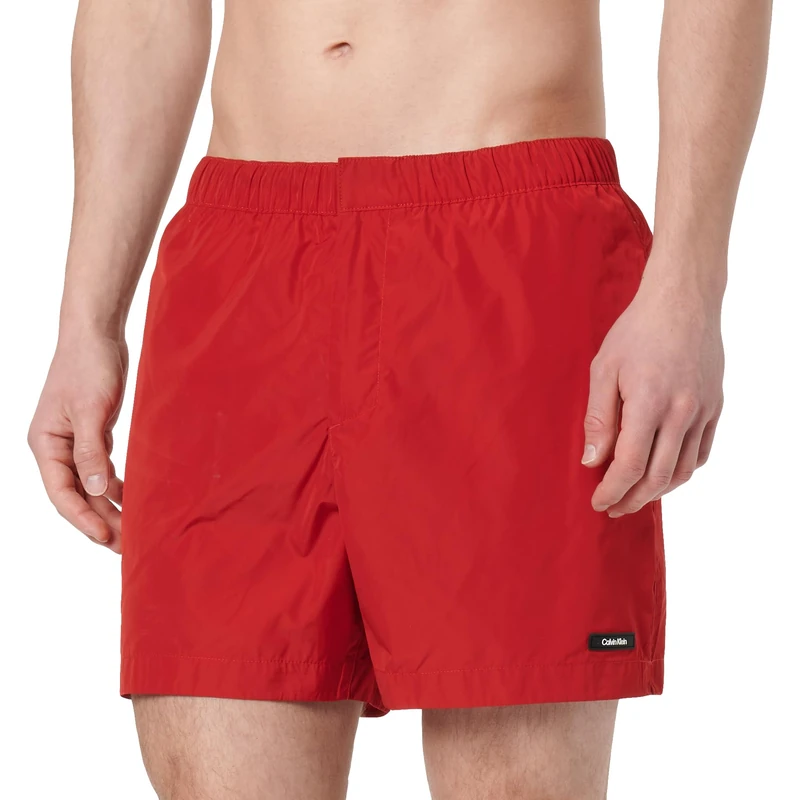 Calvin Klein Men’s Casual Tailored Swim Shorts with Elasticated Waistband, Red (Quaint Berry), XL