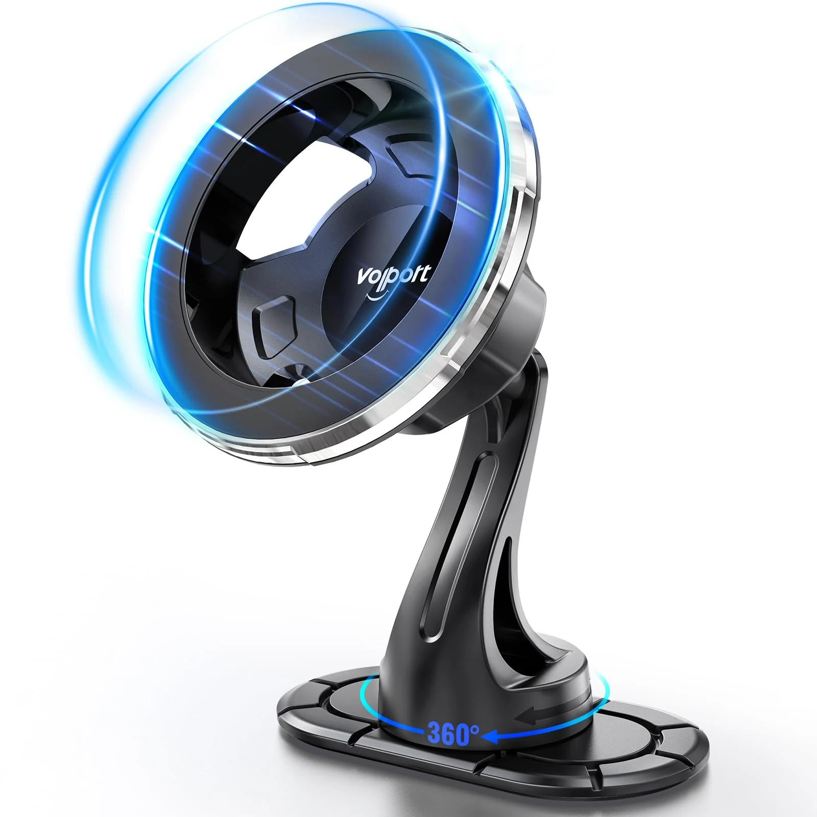 volport for MagSafe Adhesive Car Phone Holder Mag Safe Phone Mount for Dashboard 360° Rotation Dash Cell Phone Holder for iPhone 17 16 15 14 13 12 Pro Max Plus Mini Air SamSung & Mag-Safe Case