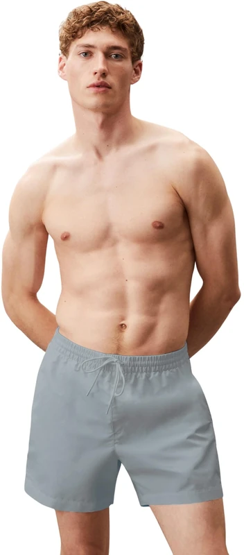 Calvin Klein Men's Medium Drawstring LV00N61109 Boardshorts, Grey (Quarry), L