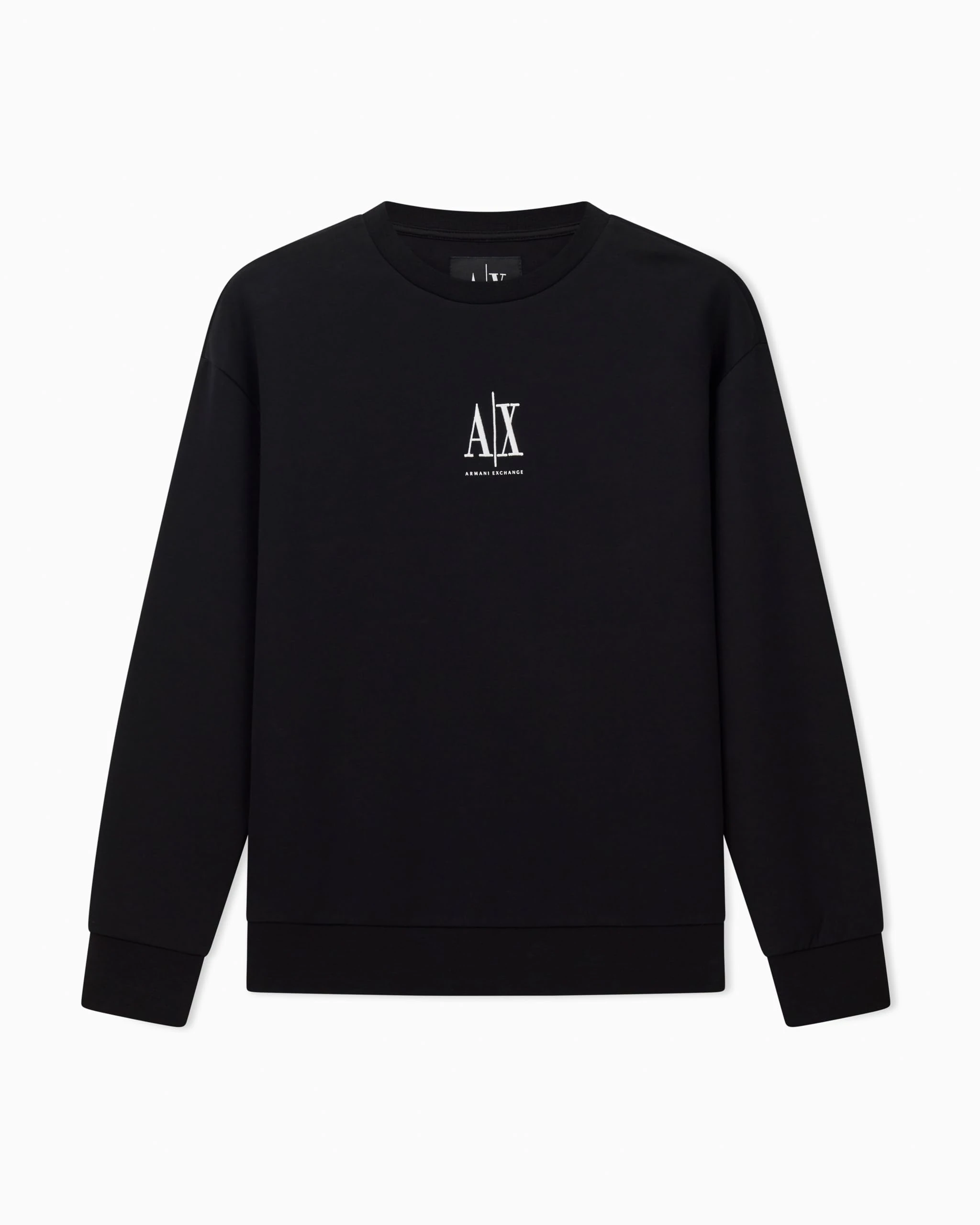 Armani Exchange Women's Icon Project, Embroidered Logo, Crewneck Sweatshirt, Black, L