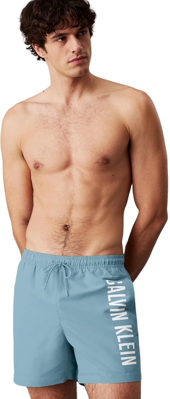 Calvin Klein Men’s Medium Drawstring Swim Shorts, Blue (Skim Blue), M
