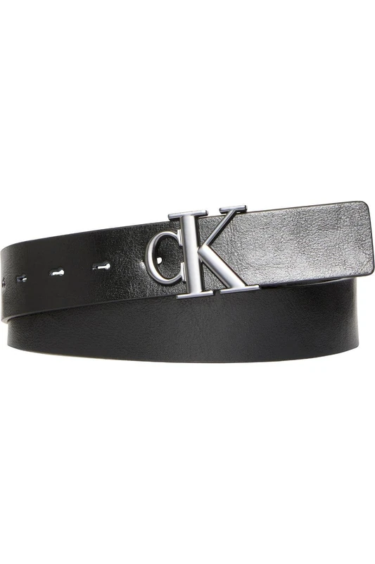 Calvin Klein Jeans Men's MNGRM PLQ BCKL 35MM LV04G7033G Belts, Black (Black/Black AOP/Matte Gunmetal), 105