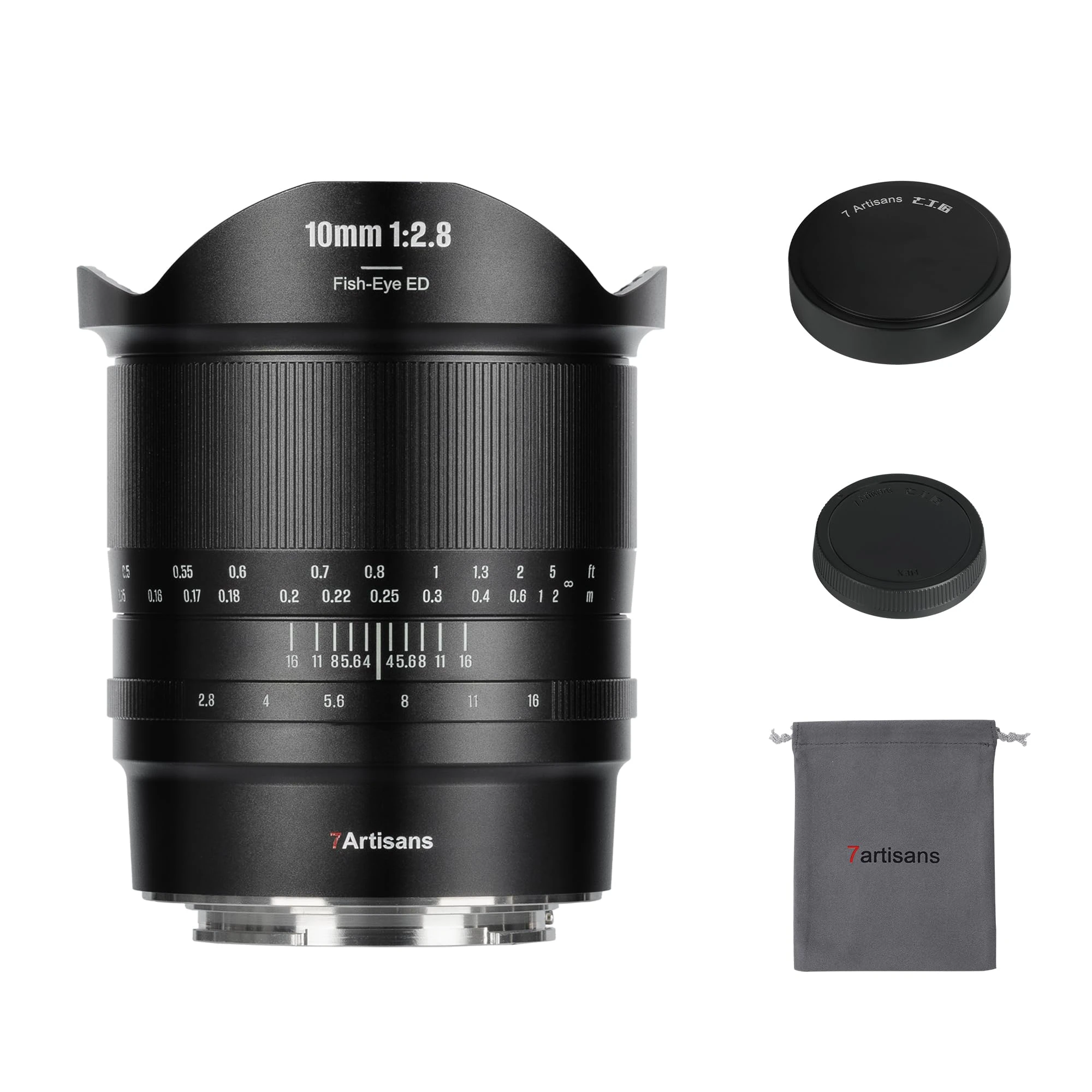 7artisans 10mm F2.8 II Full Frame Ultra Wide Angle Fisheye Lens 185°Manual Focus for Sony E-Mount Mirrorless Cameras A7/A7R/A7S/A7II/A7RII/A7SII/A9/A7RIII/A7III/A7RIV/A9II/A7SIII/A7C/A1