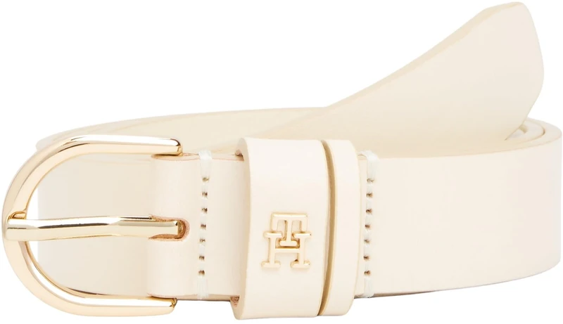 Tommy Hilfiger Women’s 2.5 cm Essential Effortless Leather Belt, Off-White (Ivory Petal), 37.4 inches