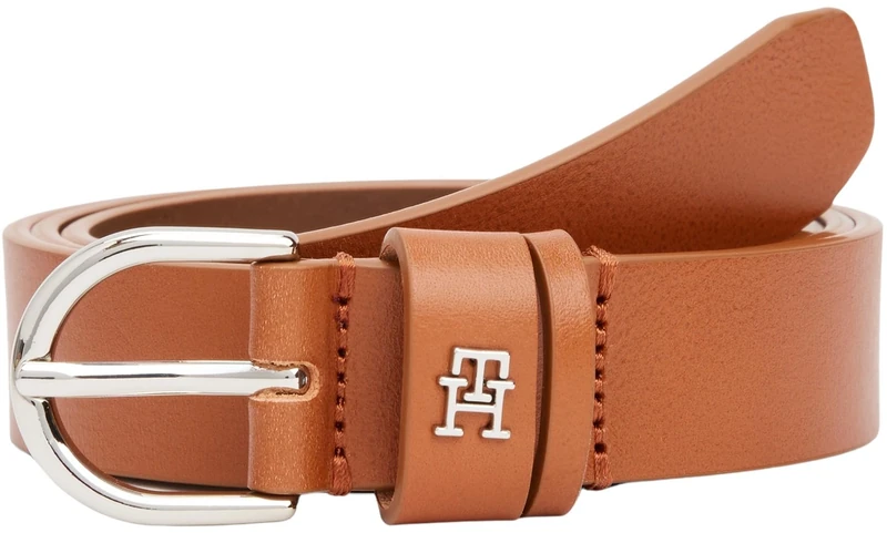 Tommy Hilfiger Women’s 2.5 cm Essential Effortless Leather Belt, Brown (Cognac), 37.4 inches