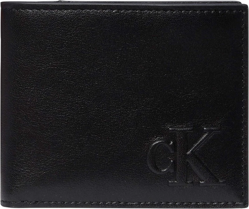 Calvin Klein Men’s Bold Billfold Wallet with Logo, Black (Black), One Size - Image 1