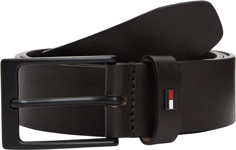 Tommy Hilfiger Men’s 3.5 cm Layton Leather Belt, Brown (Testa Di Moro), 39.4 inches