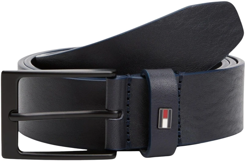 Tommy Hilfiger Men’s 3.5 cm Layton Leather Belt, Blue (Space Blue), 39.4 inches