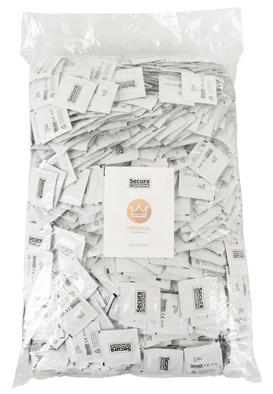 Secura Original 1000Pcs Bag Condoms Transparent 18 cm