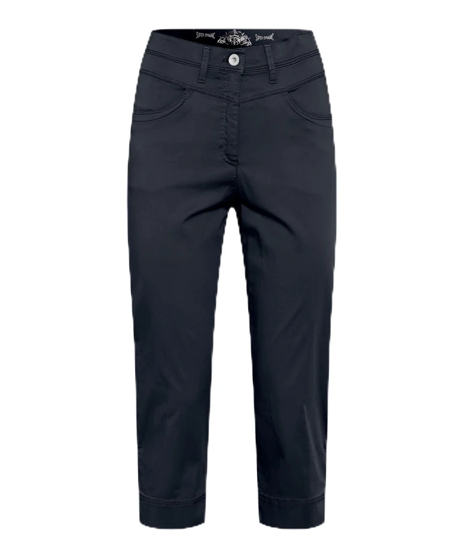 Raphaela by Brax Women's Laura New Capri Super Light Cotton Trouser, 22 Navy, 32W x 32L