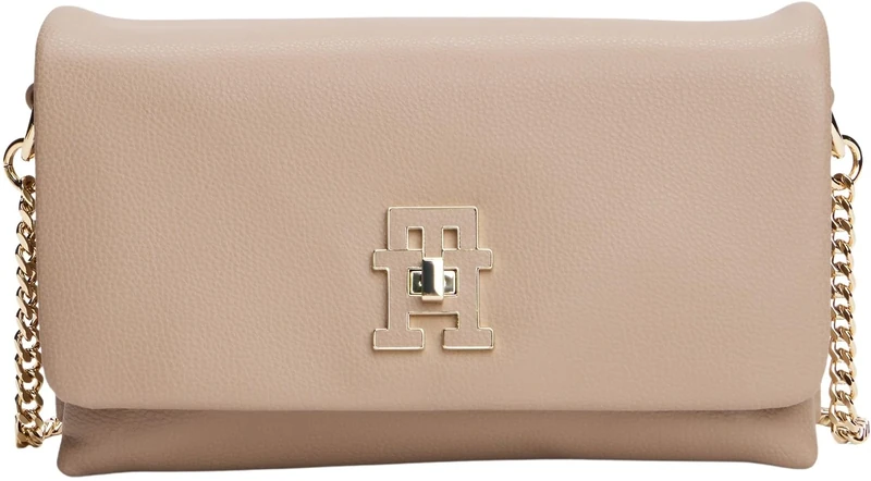 Tommy Hilfiger Women’s Modern Mini Crossbody Bag with Chain, Beige (Coastal Taupe), One Size
