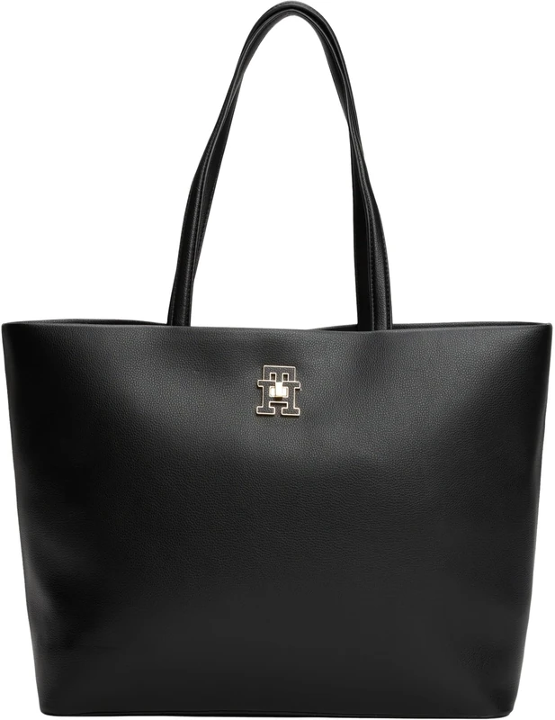 Tommy Hilfiger Women’s Modern Tote Bag with Inner Compartment, Black (Black), One Size