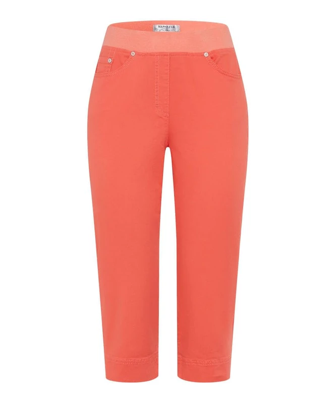 Raphaela by Brax Pamina Capri Light Coloured Denim Capri, 42 Living Coral, 27W x 30L - Image 1