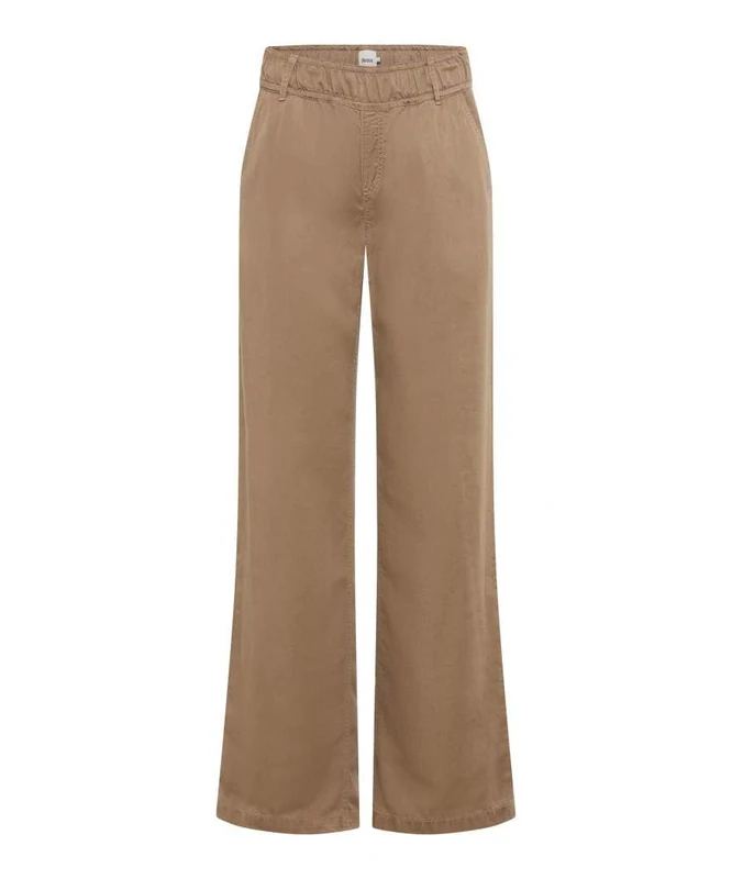 BRAX Style.Maine Fluid Tencel Women's Wide Leg Trousers, 53 Taupe, 38W x 30L
